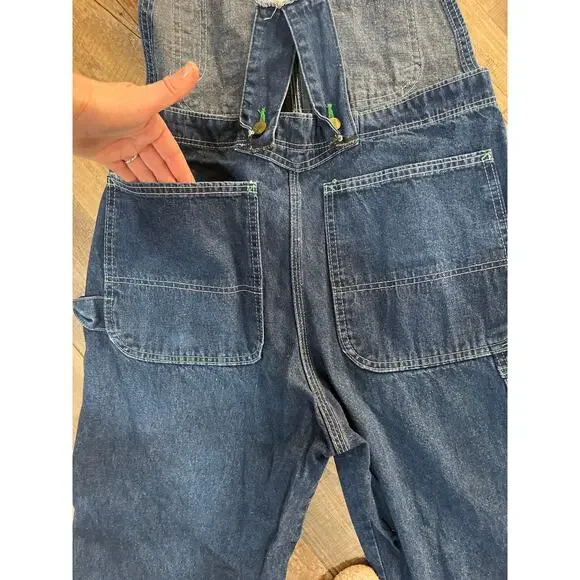 Vintage 60’s POINTER dark Blue Jean Low Back Detachable Bib Overalls medium
